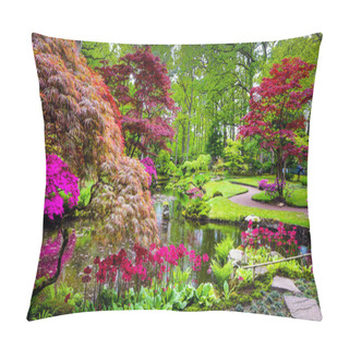 Personality  Traditional Japanese Garden In The Hague. Pillow Covers