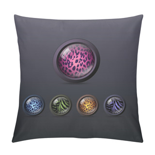 Personality Icons Skin Of Animals. Vector Pillow Covers
