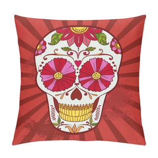 Personality  Vector Sugar Skull Can Be Used For T-short, Bag Pillow Covers