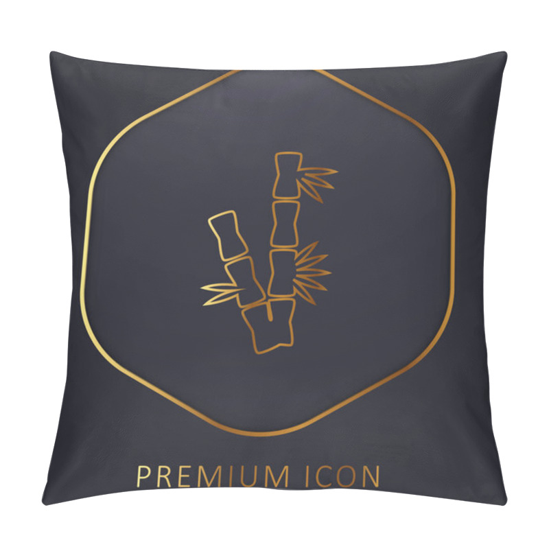 Personality  Bamboo Branches golden line premium logo or icon pillow covers