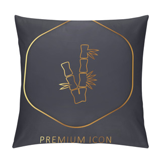 Personality  Bamboo Branches Golden Line Premium Logo Or Icon Pillow Covers