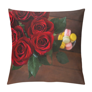 Personality  Bouquet Of Beautiful Red Roses Pillow Covers