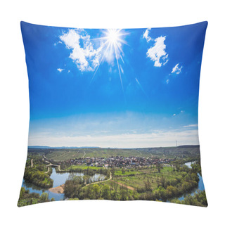 Personality  Idyllic Main Valley, The Vineyards, The Main Loop At The Town Of Volkach - Germany Pillow Covers
