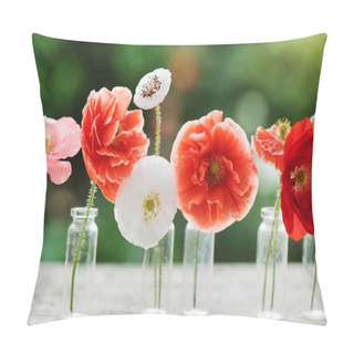 Personality  Poppy Flowers In Vases Pillow Covers