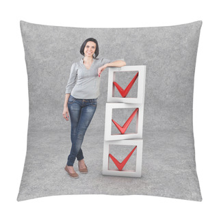 Personality  Girl With A Check List Pillow Covers