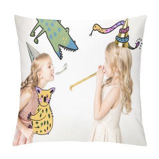 Personality  Cute Girls In Cone Hats Pillow Covers