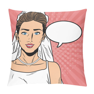 Personality Beautiful Bride Pop Art Cartoon Internet Security, Baniking Online Pillow Covers