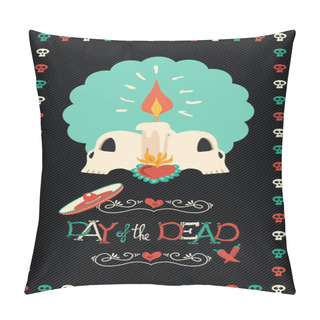 Personality  Day Of The Dead Hand Drawn Sugar Skull Poster Art Pillow Covers