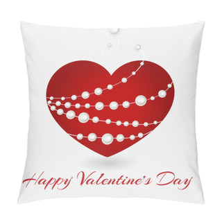 Personality  Vector Greeting Card With Heart For Valentine's Day. Pillow Covers
