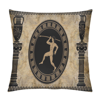 Personality  3d Wallpaper, Architectural Columns And Ancient Greek Art, Vector Illustration  Pillow Covers