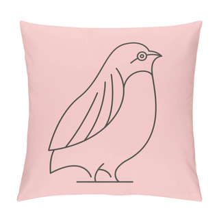 Personality  Quail Bird Line Art Vector Symbol Illustration Design Pillow Covers