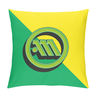 Personality  Athens Metro Logo Symbol Green And Yellow Modern 3d Vector Icon Logo Pillow Covers