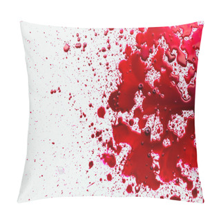 Personality  Splattered Blood Stain On White Background Pillow Covers
