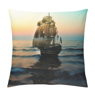 Personality  Sailboat During Sunrise Pillow Covers