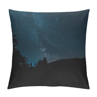 Personality  Milky Way On Blue Sky In Woods At Night  Pillow Covers