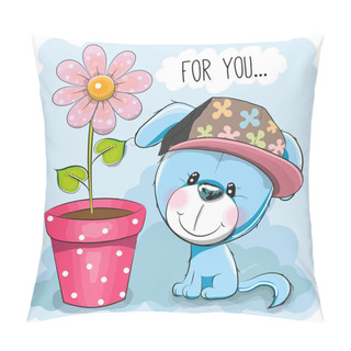 Personality  Dog With Flower Pillow Covers