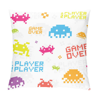 Personality  White Space Invaders Pattern Pillow Covers