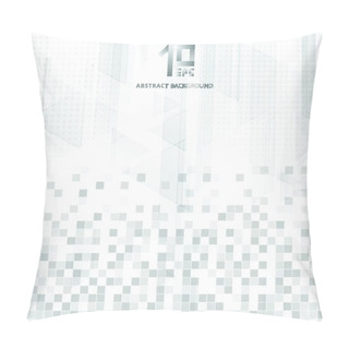 Personality  Abstract Technology Geometric Data Squares Pattern Triangles Overlay Gradient Gray Color On White Background. Vector Illustration Pillow Covers