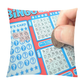 Personality  Human Hand Is Scratching A Lottery Ticket Pillow Covers