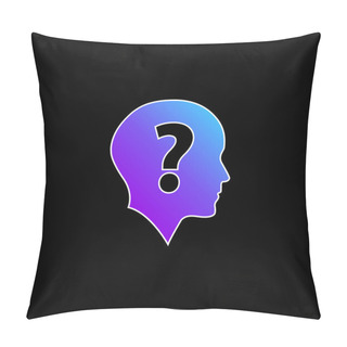 Personality  Bald Head With Question Mark Blue Gradient Vector Icon Pillow Covers