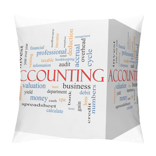 Personality  Accounting 3D Cube Word Cloud Concept Pillow Covers