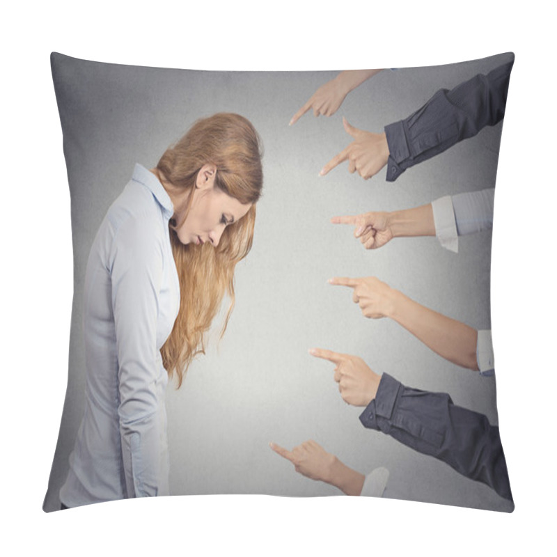 Personality  Concept of accusation of guilty businesswoman pillow covers
