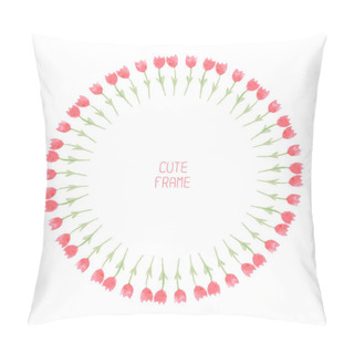 Personality  Watercolor Floral Frame From Tulips Pillow Covers