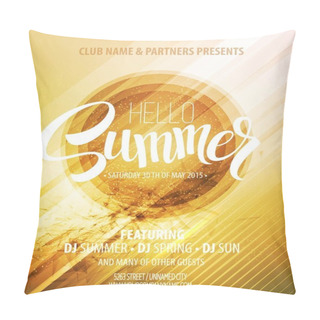 Personality  Summer Party. Template Poster. Vector Illustration Pillow Covers
