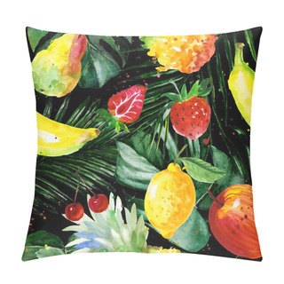 Personality  Exotic Composition Wild Fruit Pattern In A Watercolor Style. Pillow Covers