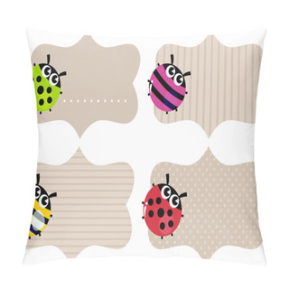 Personality  Blank Paper Tags Set With Colorful Bugs Pillow Covers