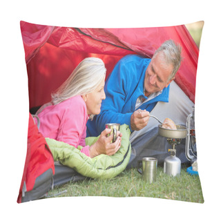 Personality  Senior Couple Cooking Breakfast  Pillow Covers