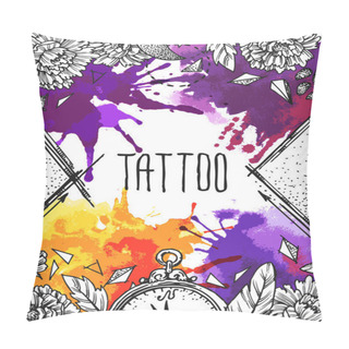 Personality  Tattoo Style Illustration Pillow Covers
