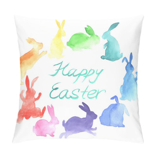 Personality  Happy Easter With Rabbits Pillow Covers