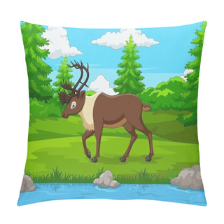 Personality  Cartoon Elk In The Forest Pillow Covers