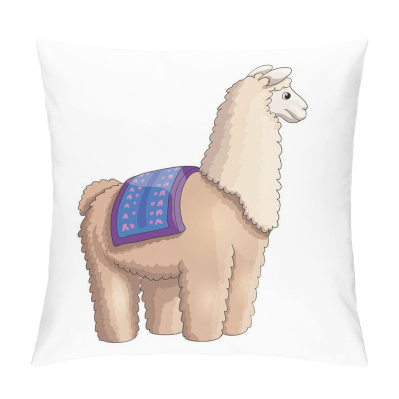 Personality  Fluffy lama cartoon illustration for kids pillow covers