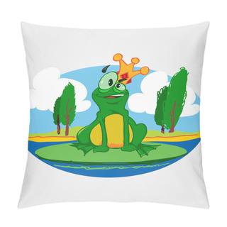 Personality  Frog Prince Color Illustration. Pillow Covers