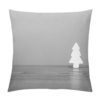 Personality  Black And White Monochrome Fir, Pine, Spruce, Or Larch Trees, Isolated On White And Gray Background Pillow Covers