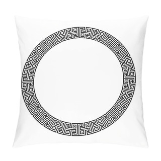 Personality  Circle Ornament Meander. Round Frame Pillow Covers