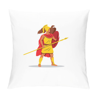 Personality  Ares Sign. The Mythological Greek God Of Light, Playing A Lyre. Vector Illustration. Pillow Covers