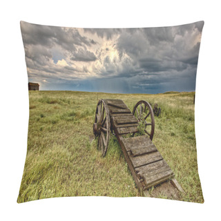 Personality  Old Prairie Wheel Cart Saskatchewan Pillow Covers