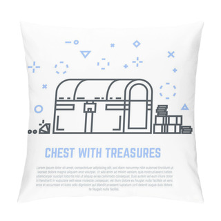 Personality  Treasure Chest Line Vector Pillow Covers