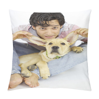 Personality  Having Fun With My Puppy Dog Pillow Covers