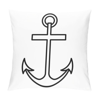 Personality  Black Vector Anchor Icon Isolated On White Background Pillow Covers
