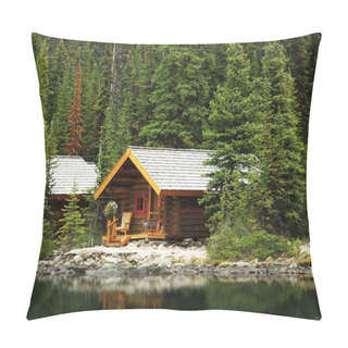 Personality  Wooden Cabins At Lake O'Hara, Yoho National Park, Canada Pillow Covers