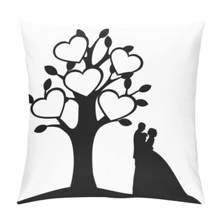 Personality  Frame With Tree, Flowers, Birds And Hearts Pillow Covers