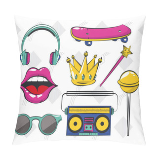 Personality  Pop Art Vibrant Retro Card Background Pillow Covers