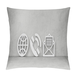 Personality  Big Contact Icons In Modern Interior 3D Rendering Pillow Covers