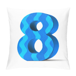 Personality  Colorful Paper Mache Number On A White Background  - Number 8 Pillow Covers