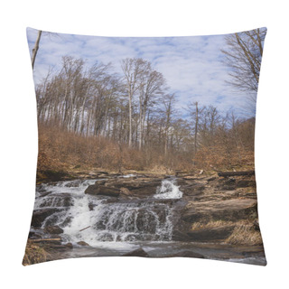 Personality  Mountain River With Stones In Forest  Pillow Covers