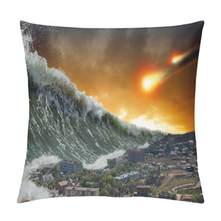 Personality  Tsunami Waves, Asteroid Impact Pillow Covers